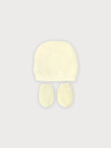 Cappello e guantini panna