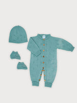 Tutina, cappello e babbucce verde "Sardon"