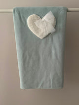 Coperta ciniglia verde "cuore peluche"