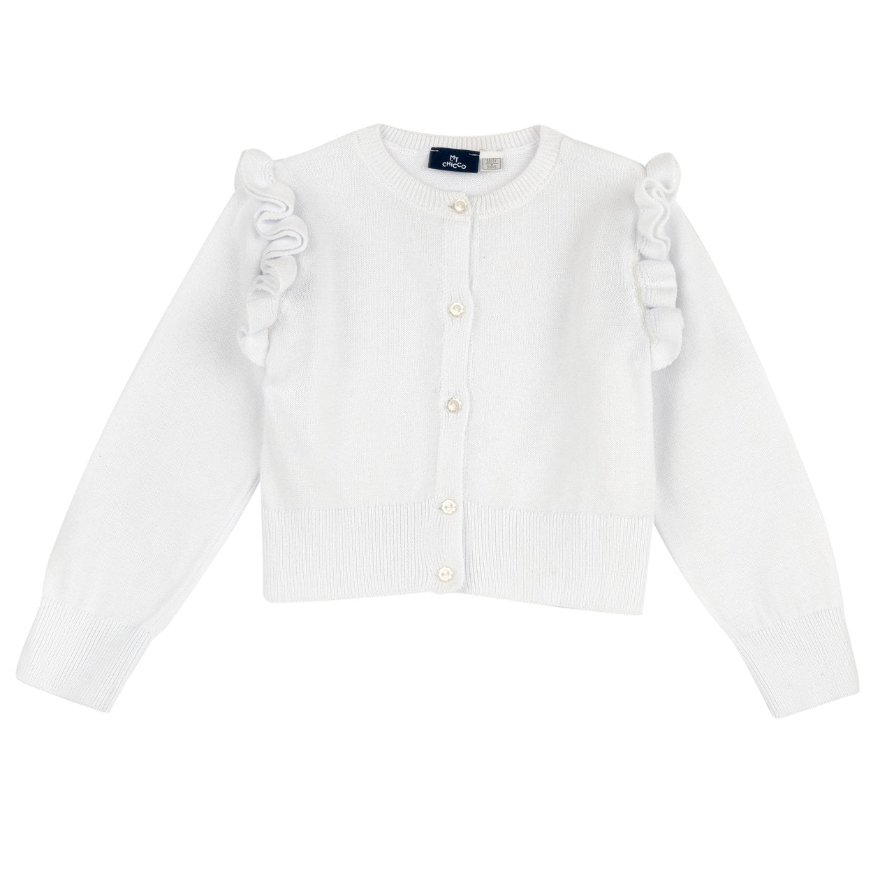 Cardigan con rouches  Colore: BIANCO