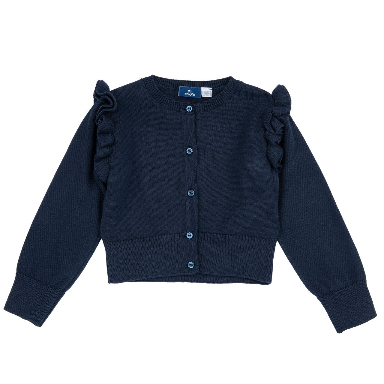 Cardigan con rouches  Colore: BLU SCURO