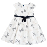 Abito bianco blu fiocchi