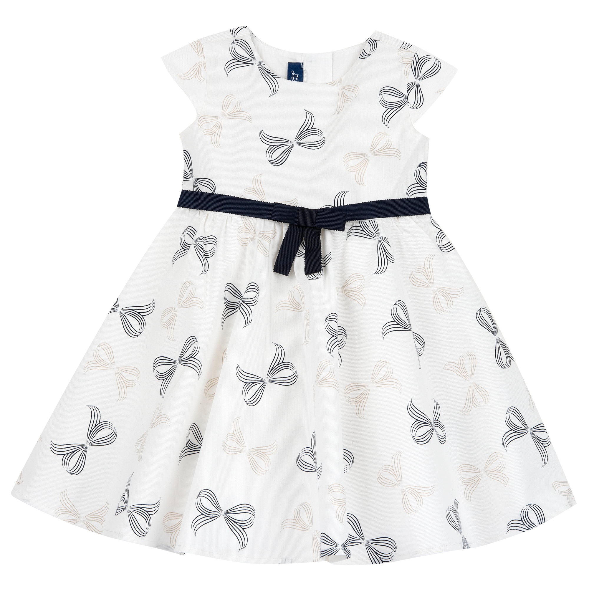 Abito bianco blu fiocchi