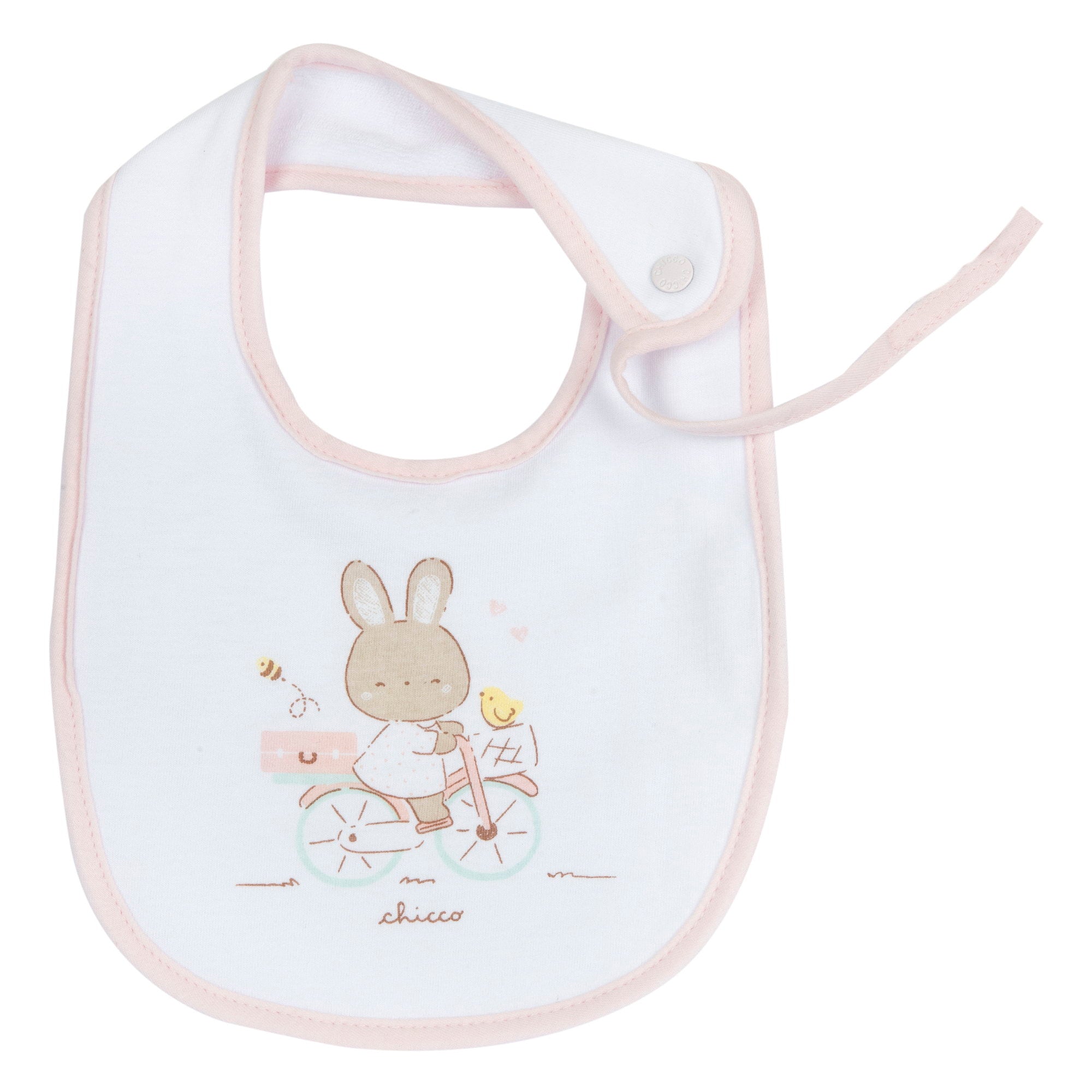 Bavaglino con laccetto porta succhietto  Colore: ROSA CHIARO