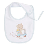 Bavaglino con laccetto porta succhietto  Colore: AZZURRO CHIARO