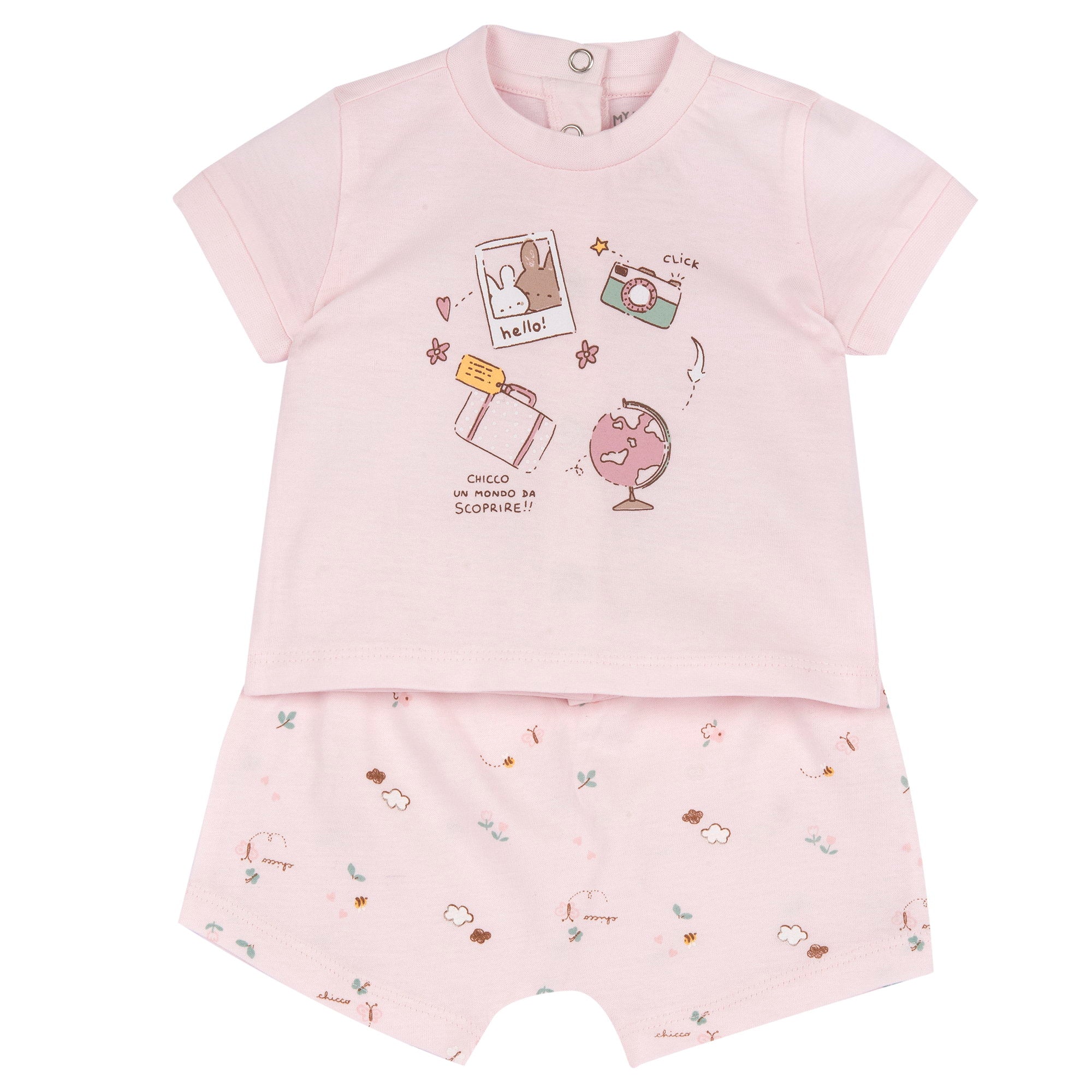 Completo maglietta e pantaloni corti  Colore: ROSA CHIARO