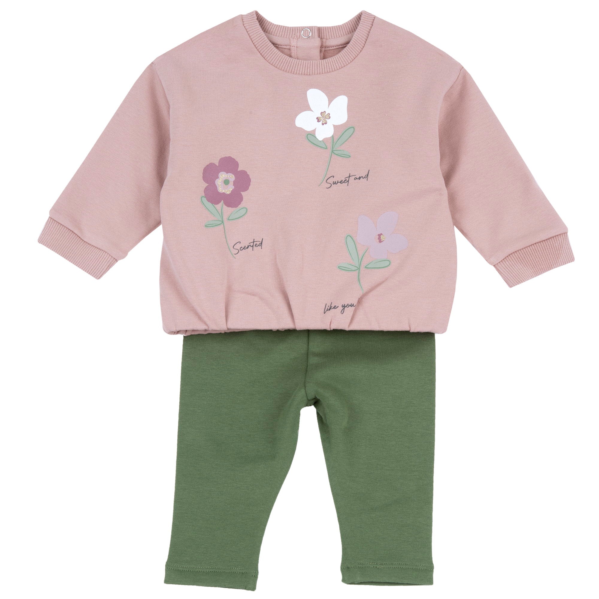 Completo felpa Chicco "fiori"