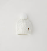 Cappello con pom pon panna "Minibanda"