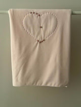 Coperta rosa "cuore" ciniglia