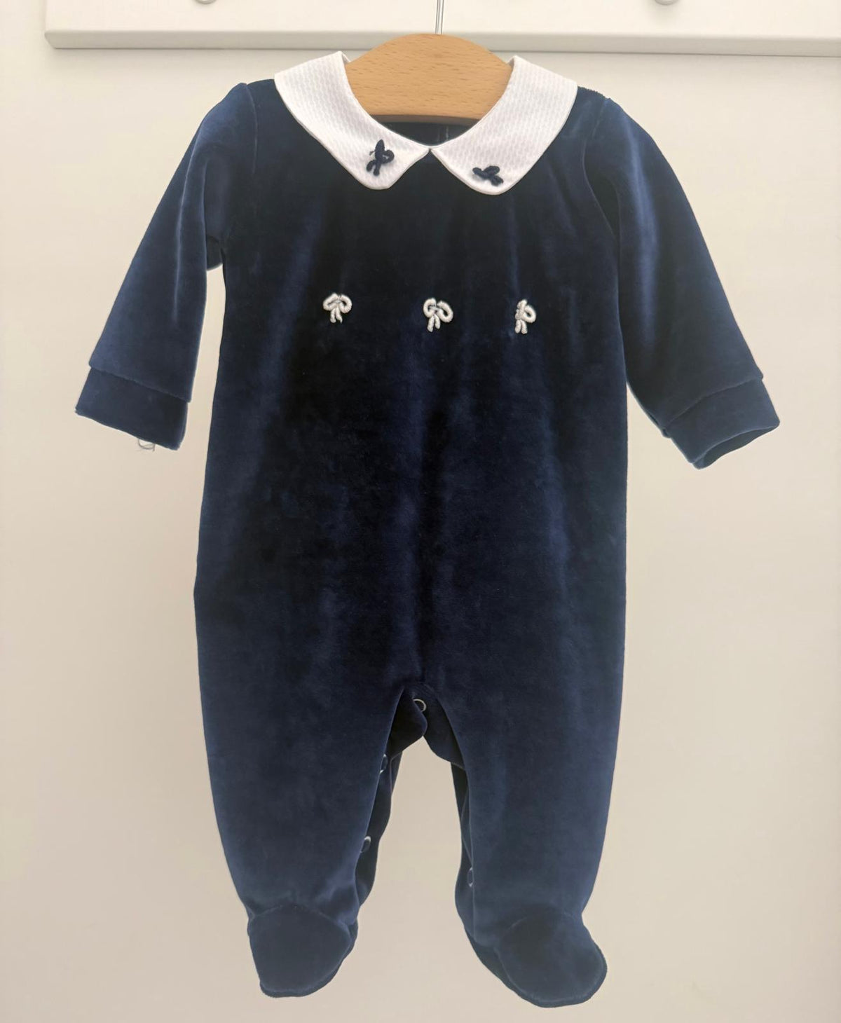 Tutina blu con nodo d'amore "Bebè Margò"