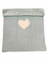 Coperta ciniglia verde "cuore peluche"